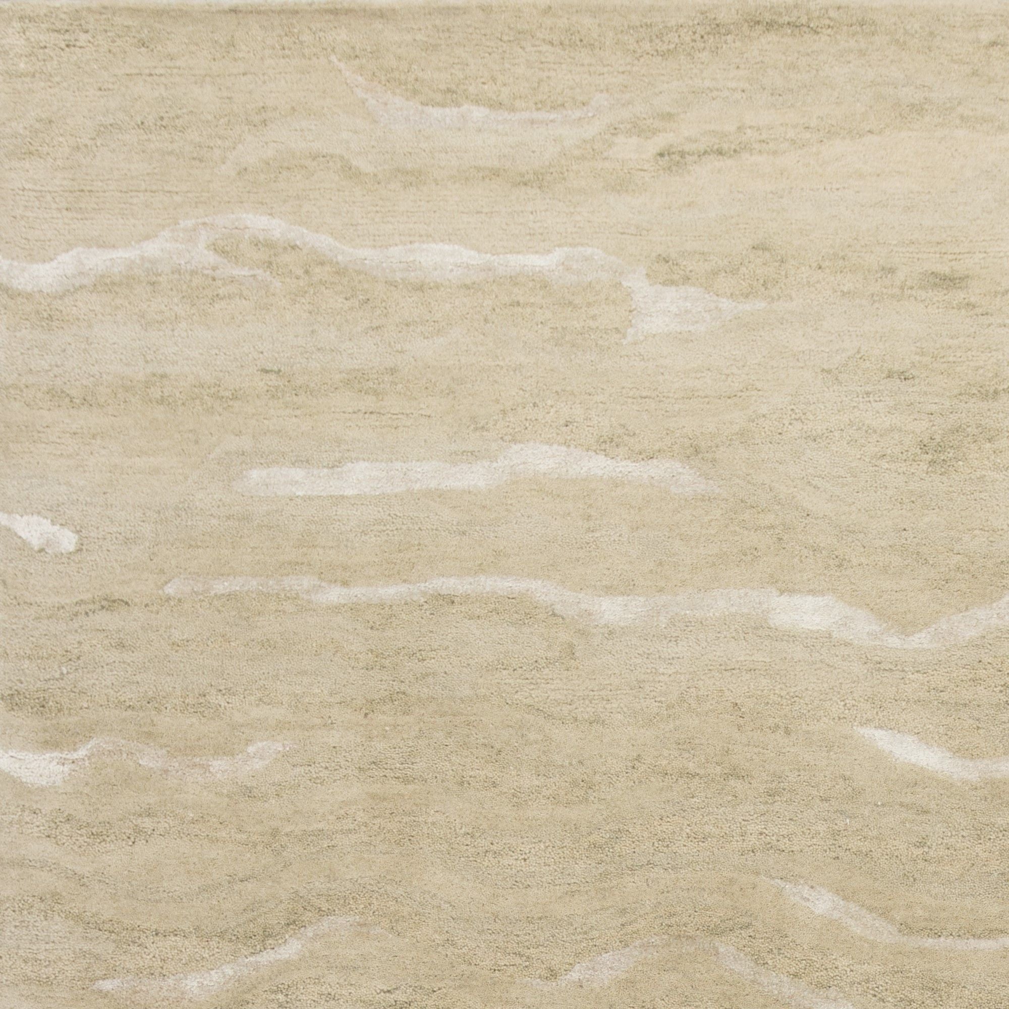 5'X7' Beige Blue Hand Tufted Abstract Indoor Area Rug