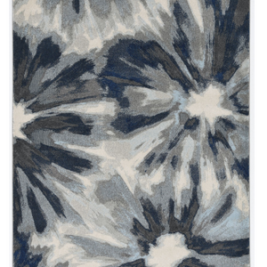 3'X5' Ivory Blue Machine Woven Oversized Floral Indoor Area Rug