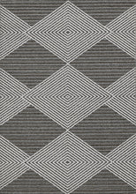 4' X 6' Grey Or Ivory Geometric Diamond Area Rug