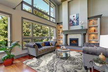 3'X5' Ivory Grey Machine Woven Marble Indoor Area Rug