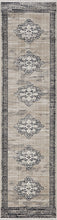 5' X 8' Sand Or Charcoal Medallion Bordered Area Rug