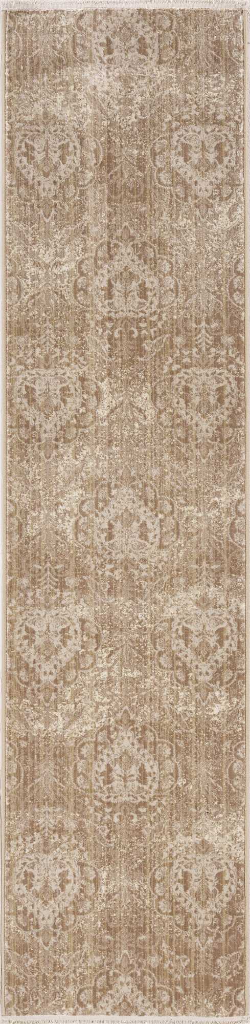 2' X 8' Sand Faded Spades Runner Rug