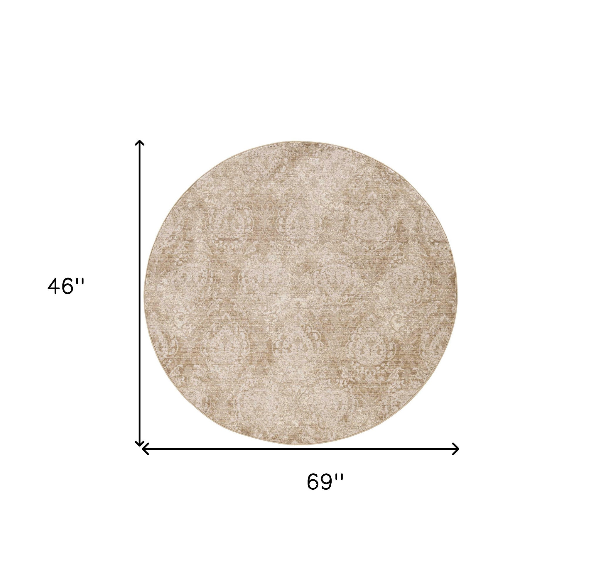 2' X 8' Sand Faded Spades Runner Rug