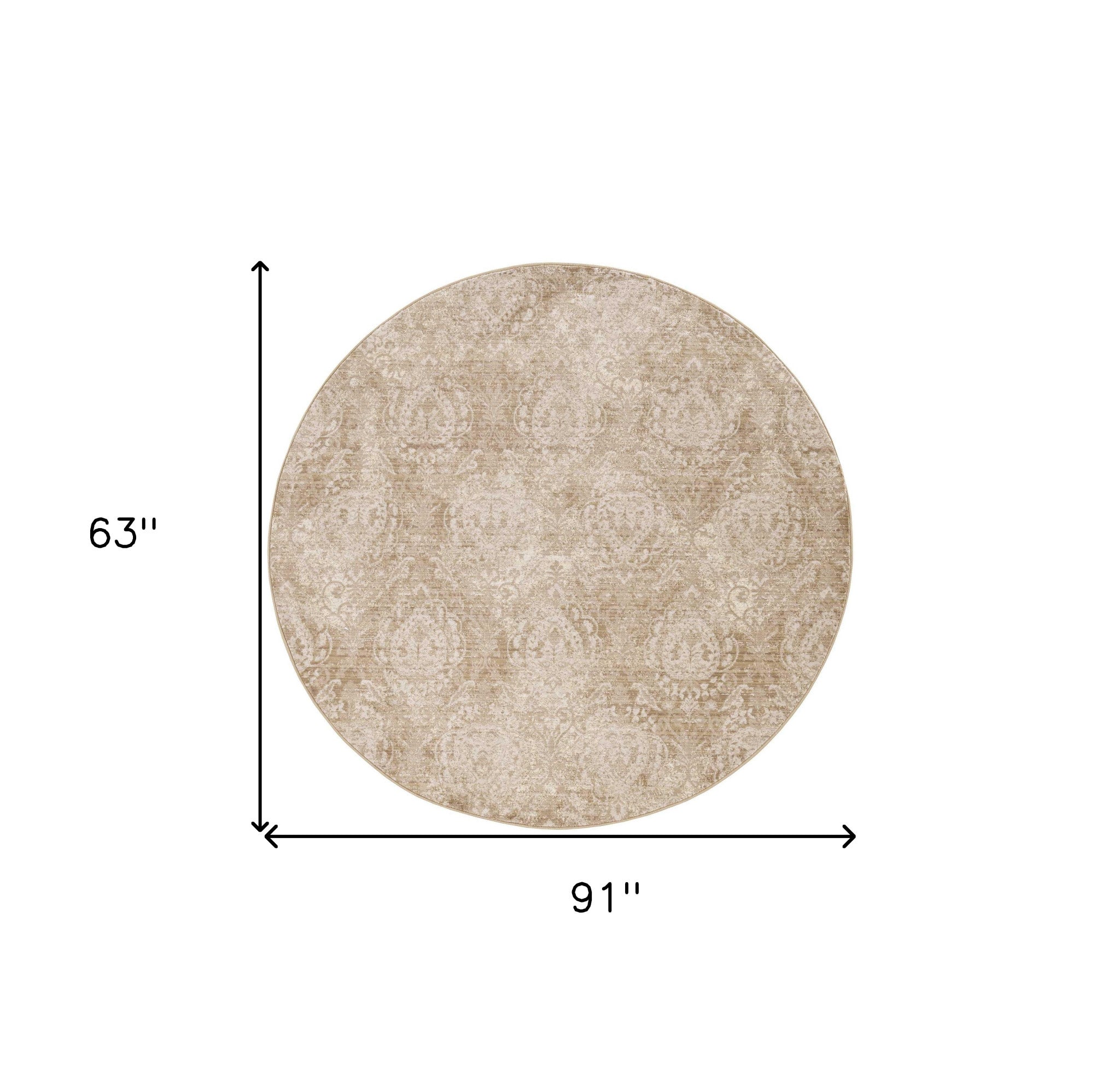 2' X 8' Sand Faded Spades Runner Rug