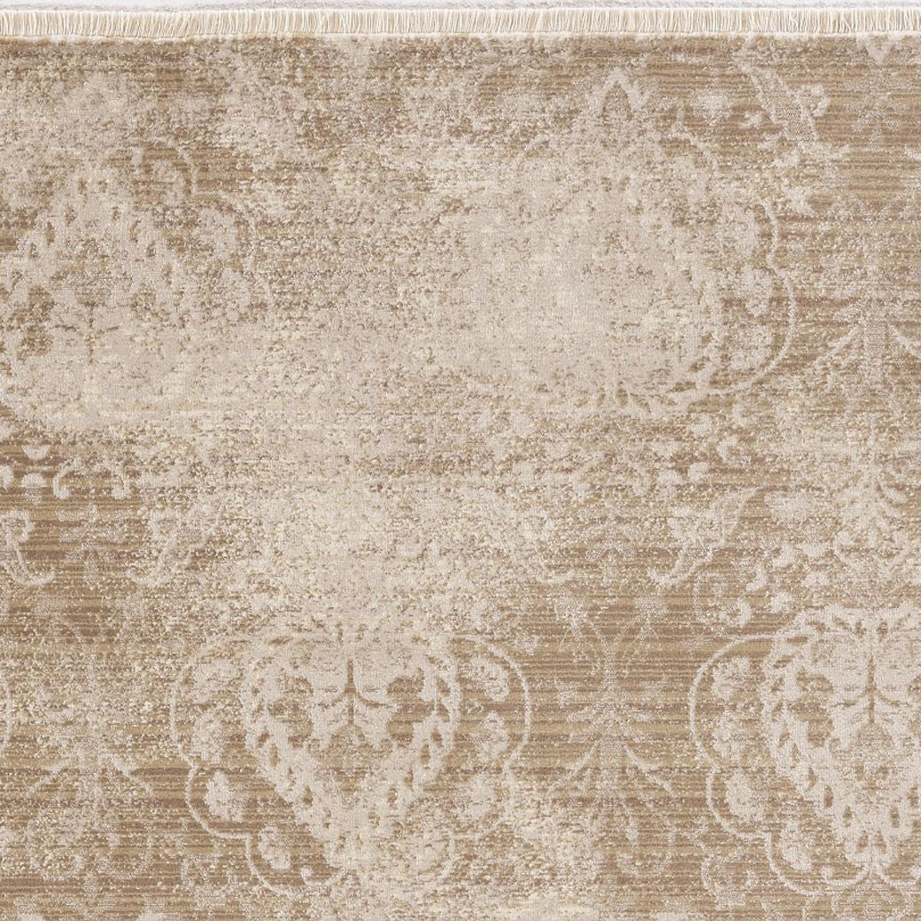 2' X 8' Sand Faded Spades Runner Rug