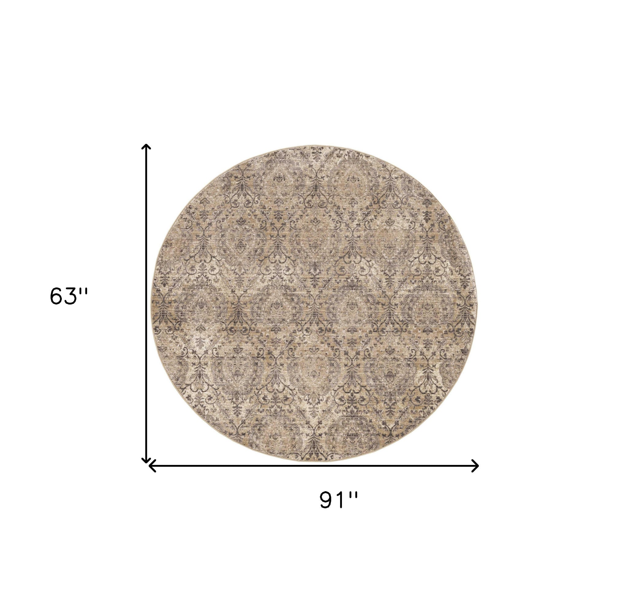 8' Sand Or Charcoal Polypropylene Runner Rug