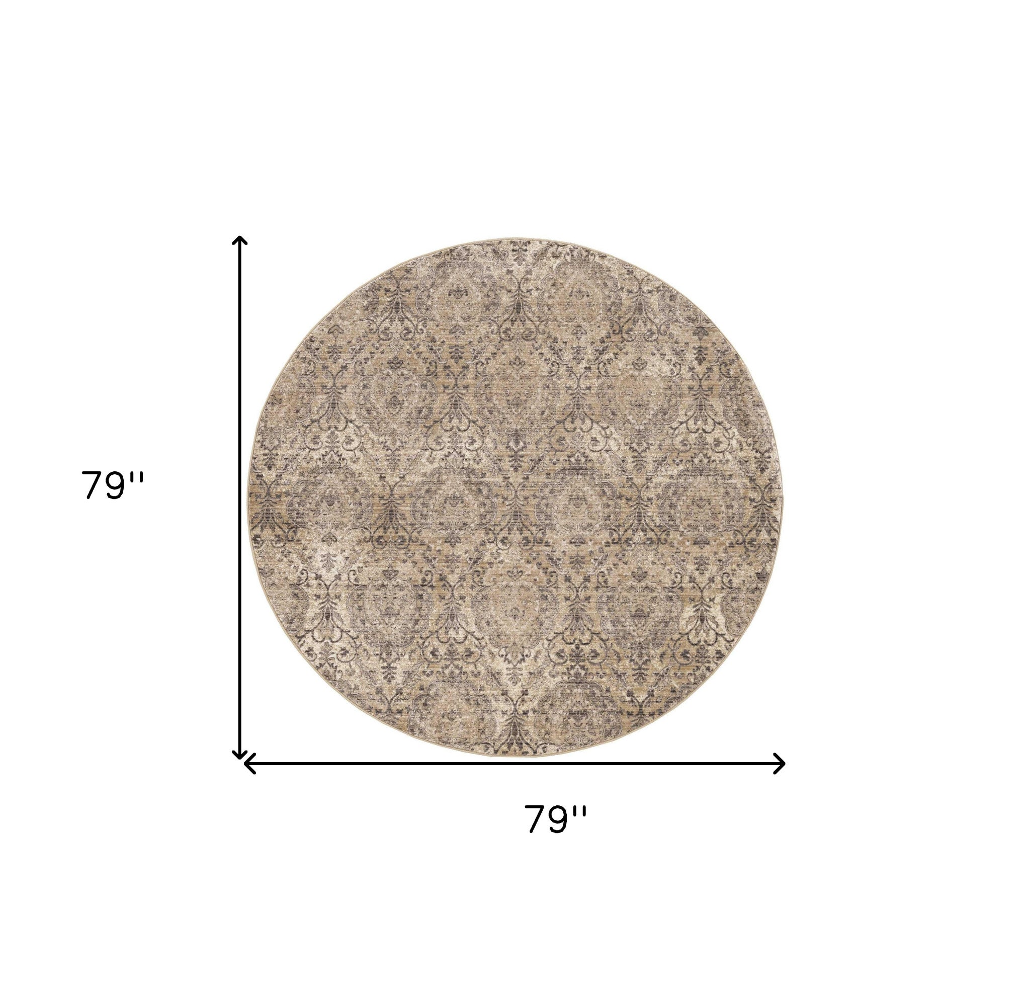 8' Sand Or Charcoal Polypropylene Runner Rug