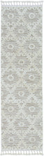 12'X15' Ivory Beige Machine Woven Geometric With Fringe Indoor Area Rug
