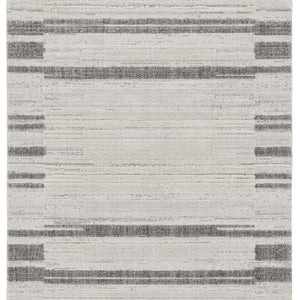 144 X 180 Ivory  Grey Polyester Rug