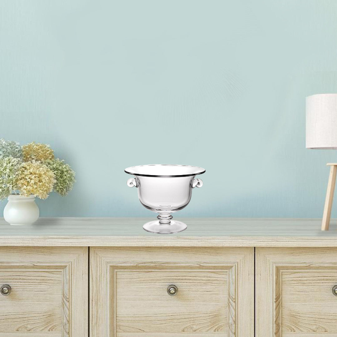 11 Trofeo de cristal soplado en la boca Centro de mesa de fruta o ponche hecho en Europa