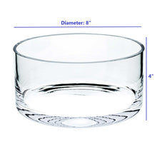 Tazón cilíndrico de vidrio clásico sin plomo soplado con 8 bocas