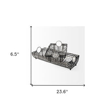 Set Of 2 Gray Metal With Circle Handle Trays