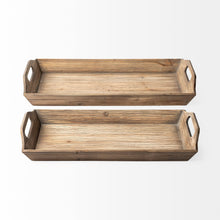 Natural Brown Wood With Grains And Knots Highlight Trays Set Of 2