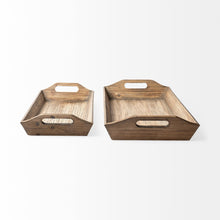 Natural Brown Wood With Grains And Knots Highlight Trays Set Of 2