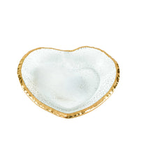 8 Mouth Blown Heart Edge Gold Leaf Plate