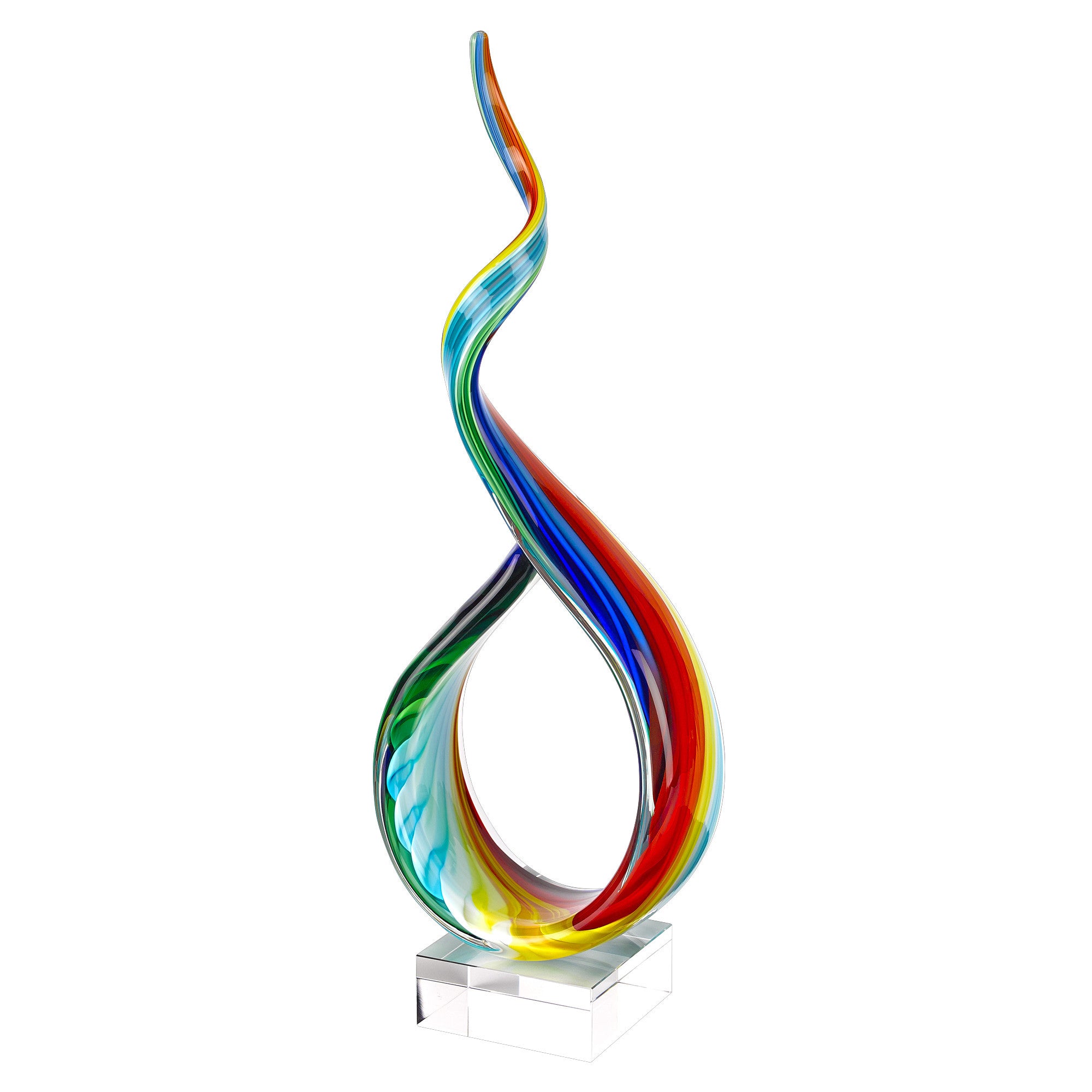 18 Multicolor Art Glass Centerpiece On Crystal Base