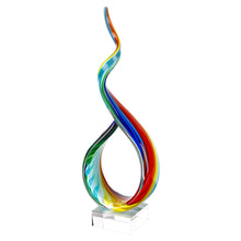 18 Multicolor Art Glass Centerpiece On Crystal Base