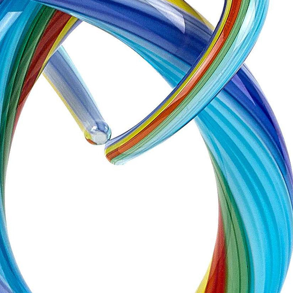 6 Multicolor Art Glass Rainbow Centerpiece