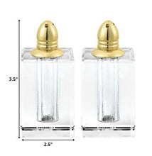 Handcrafted Optical Crystal And Gold Large Size Salt And Pepper Shakers