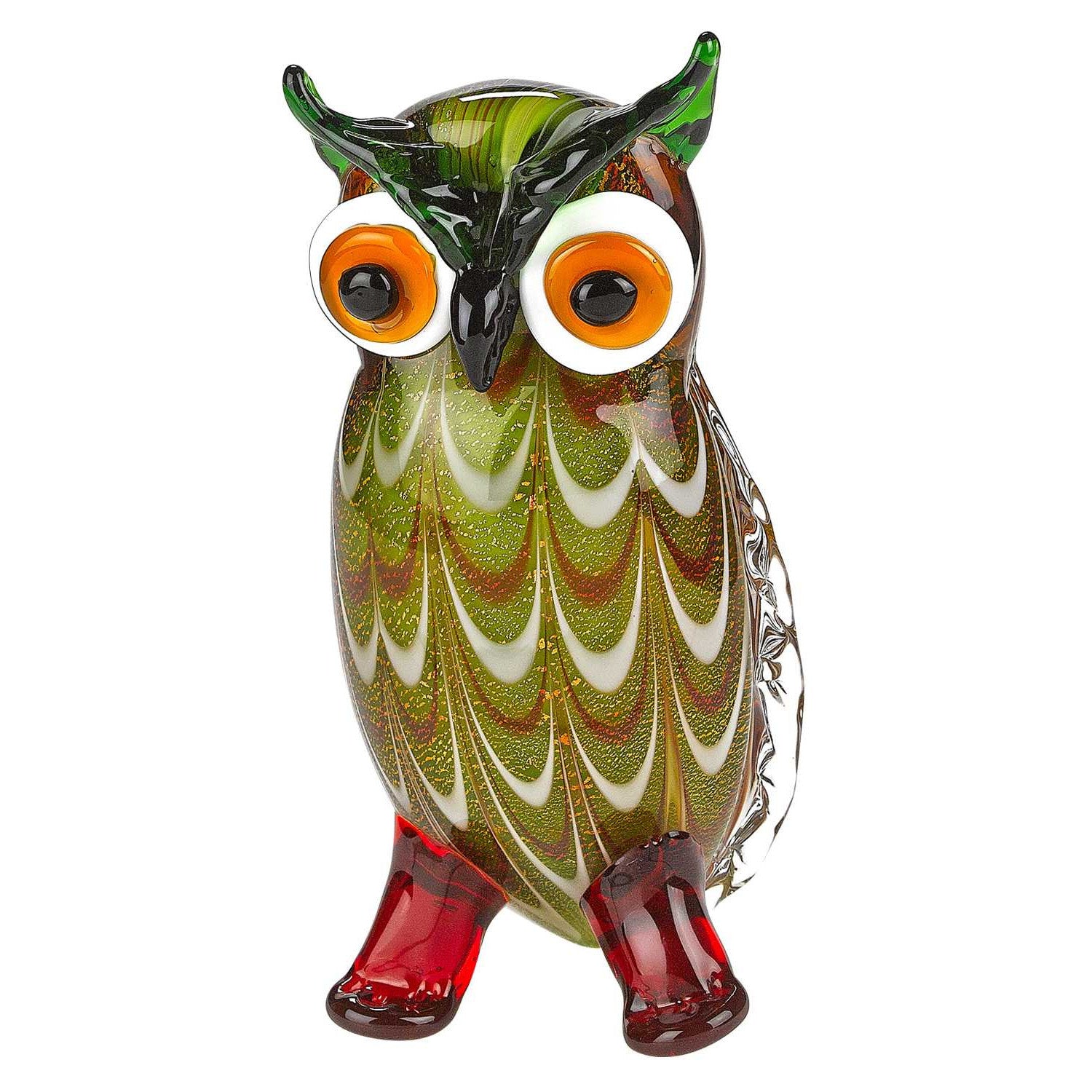 8 Mouth Blown Owl Art Glass