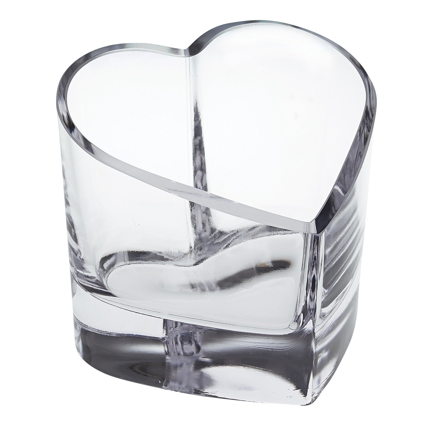 Mouth Blown European Crystal Heart Bowl Or Votive