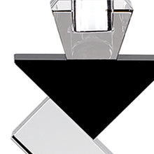 14 Hand Crafted Crystal Pair Of Black Accent Candlesticks