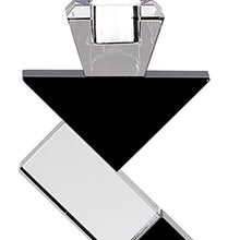 14 Hand Crafted Crystal Pair Of Black Accent Candlesticks