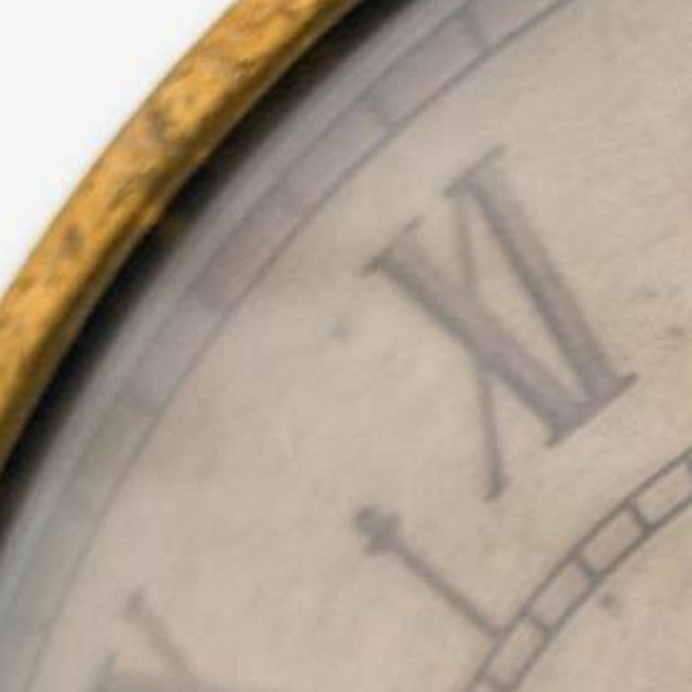 Antiqued Brass Metal Desk  Table Clock With Duck Leg Holder