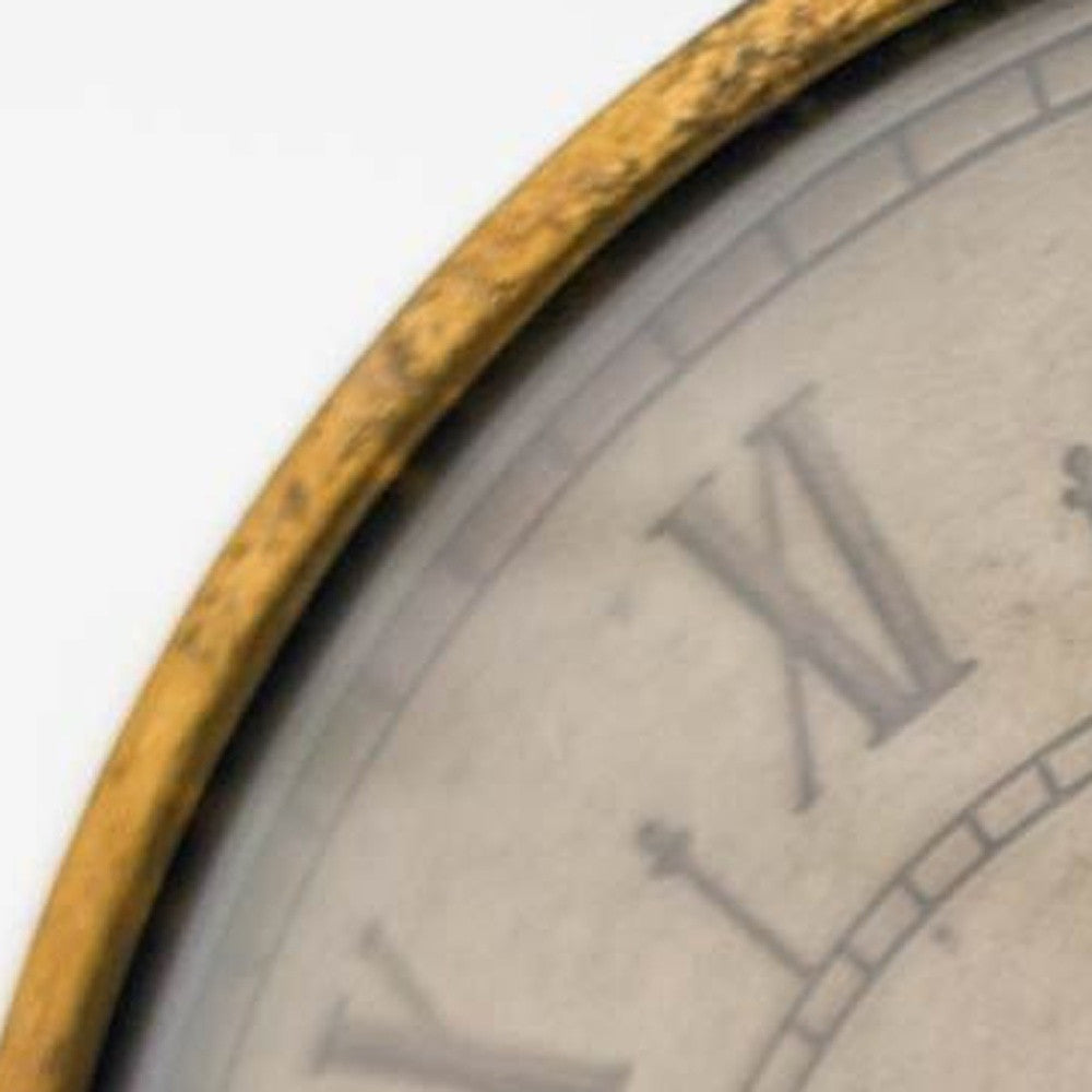 Antiqued Brass Metal Desk  Table Clock With Duck Leg Holder