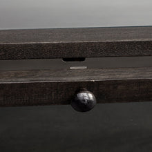 Square Glass Top Wood And Black Metal Base Display Coffee Table W 2 Drawers