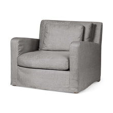 Flint Gray Slipcover Upholstered Fabric Seating  Wide Accent Chair With Wooden Frame And Legs