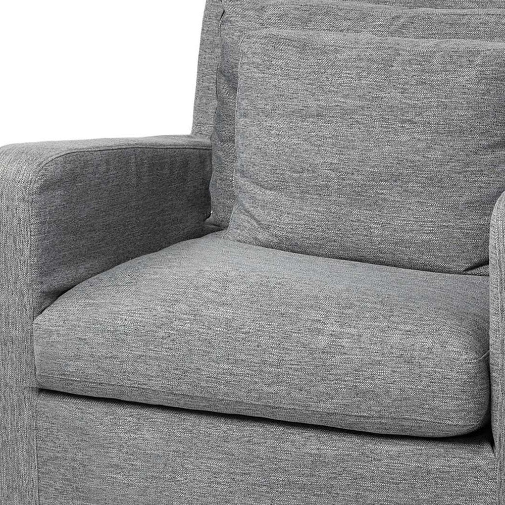 Castlerock Gray Slipcover Upholstered  Fabric Seating  Wide Accent Chair With Wooden Frame And Legs