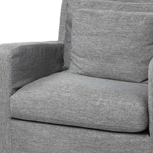 Castlerock Gray Slipcover Upholstered  Fabric Seating  Wide Accent Chair With Wooden Frame And Legs