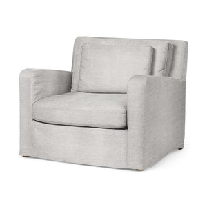 Frost Gray Slipcover Upholstered Fabric Seating  Wide Accent Chair With Wooden Frame And Legs