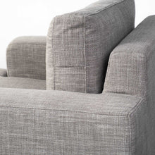 Gray Fabric Wrap Seating  Wide Accent Chair With Wood And Iron Frame