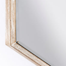 V Shaped Wooden Frame Wall Mirror W Clear Glass