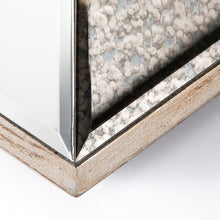 V Shaped Wooden Frame Wall Mirror W Clear Glass