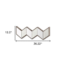 V Shaped Wooden Frame Wall Mirror W Clear Glass
