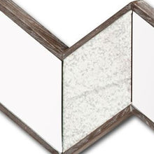 V Shaped Wooden Frame Wall Mirror W Clear Glass