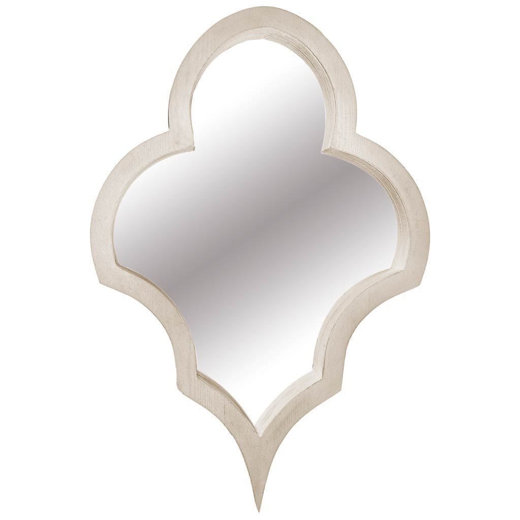 Espejo de pared con marco de madera blanca