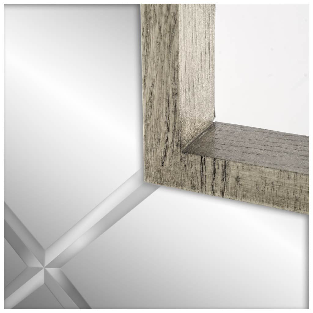 Grey Wood Frame Wall Mirror