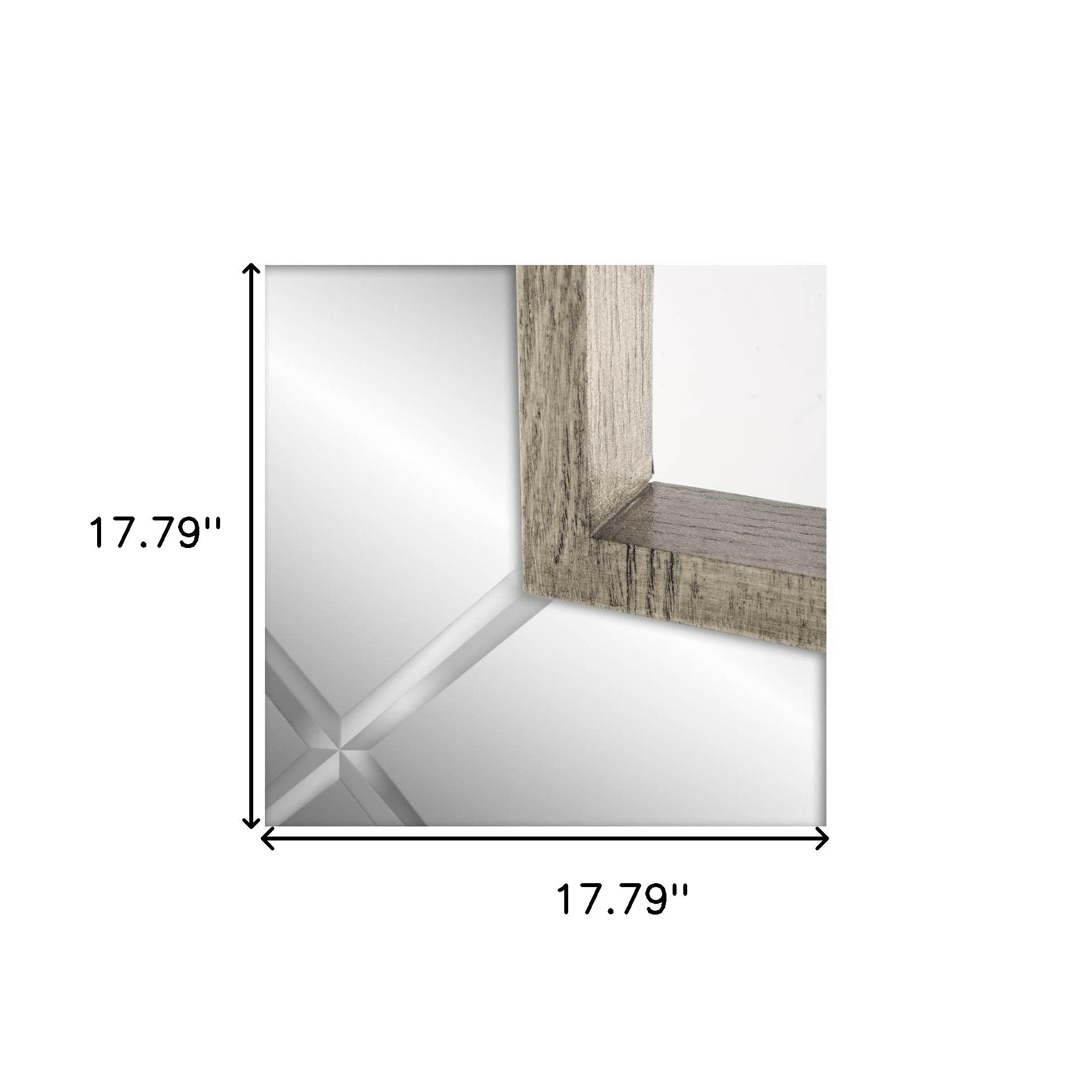 Grey Wood Frame Wall Mirror