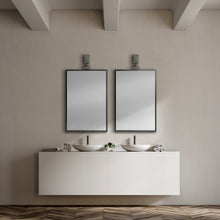 Black Gray Metal Vertical Frame Wall Mirror