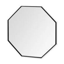 Espejo de pared Octogon con marco de metal negro de 37
