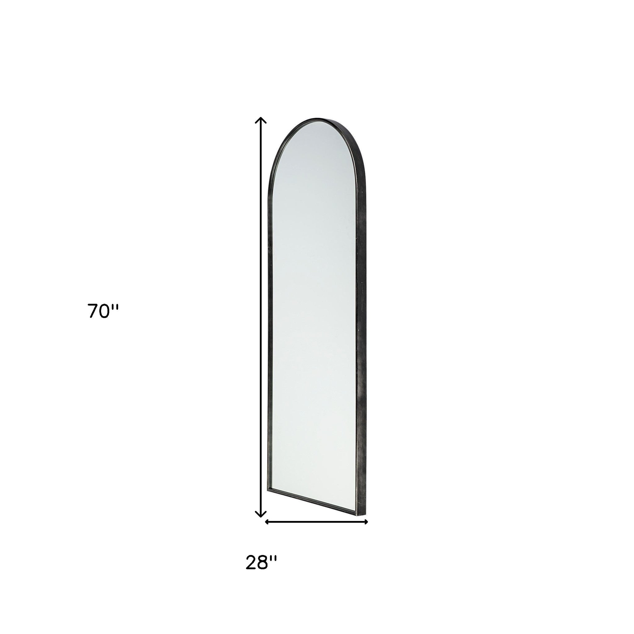 Arch Black Metal Frame Wall Mirror