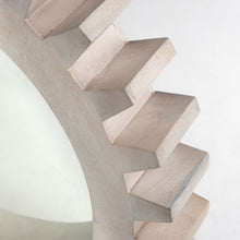 Espejo de pared redondo con marco de madera blanca de 26