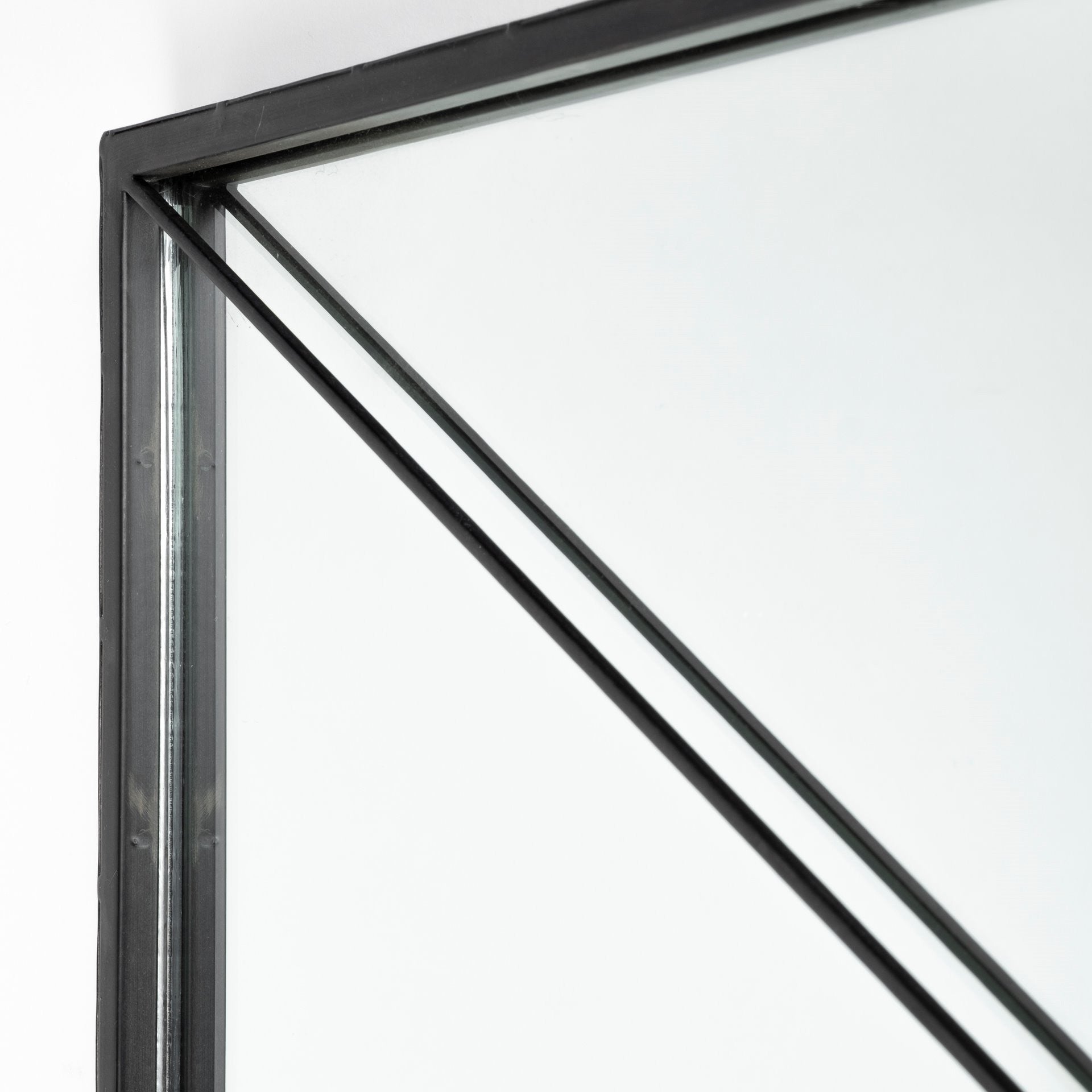 Rectangular Black Metal Frame Wall Mirror