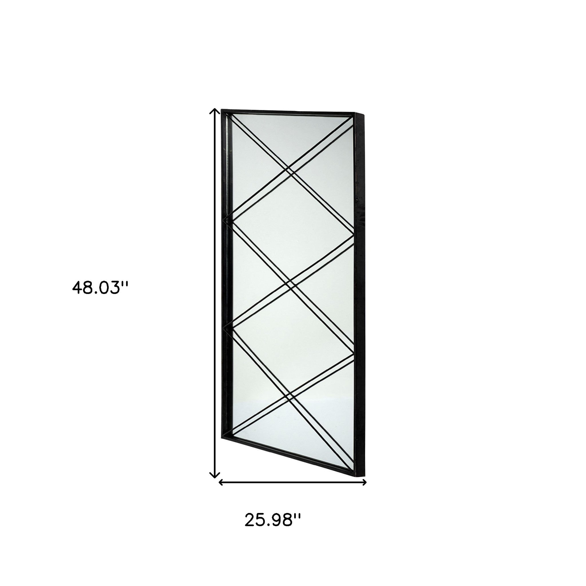 Rectangular Black Metal Frame Wall Mirror