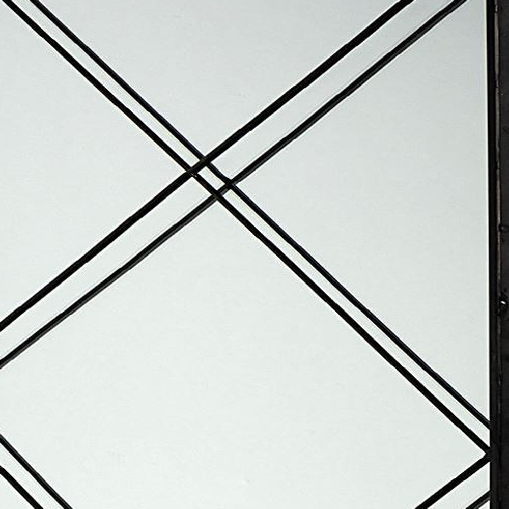 Rectangular Black Metal Frame Wall Mirror