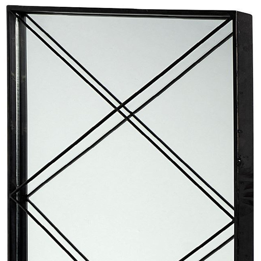 Rectangular Black Metal Frame Wall Mirror